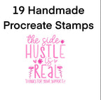 Bundle of 19 Handmade Procreate Stamps, Procreate Brushes