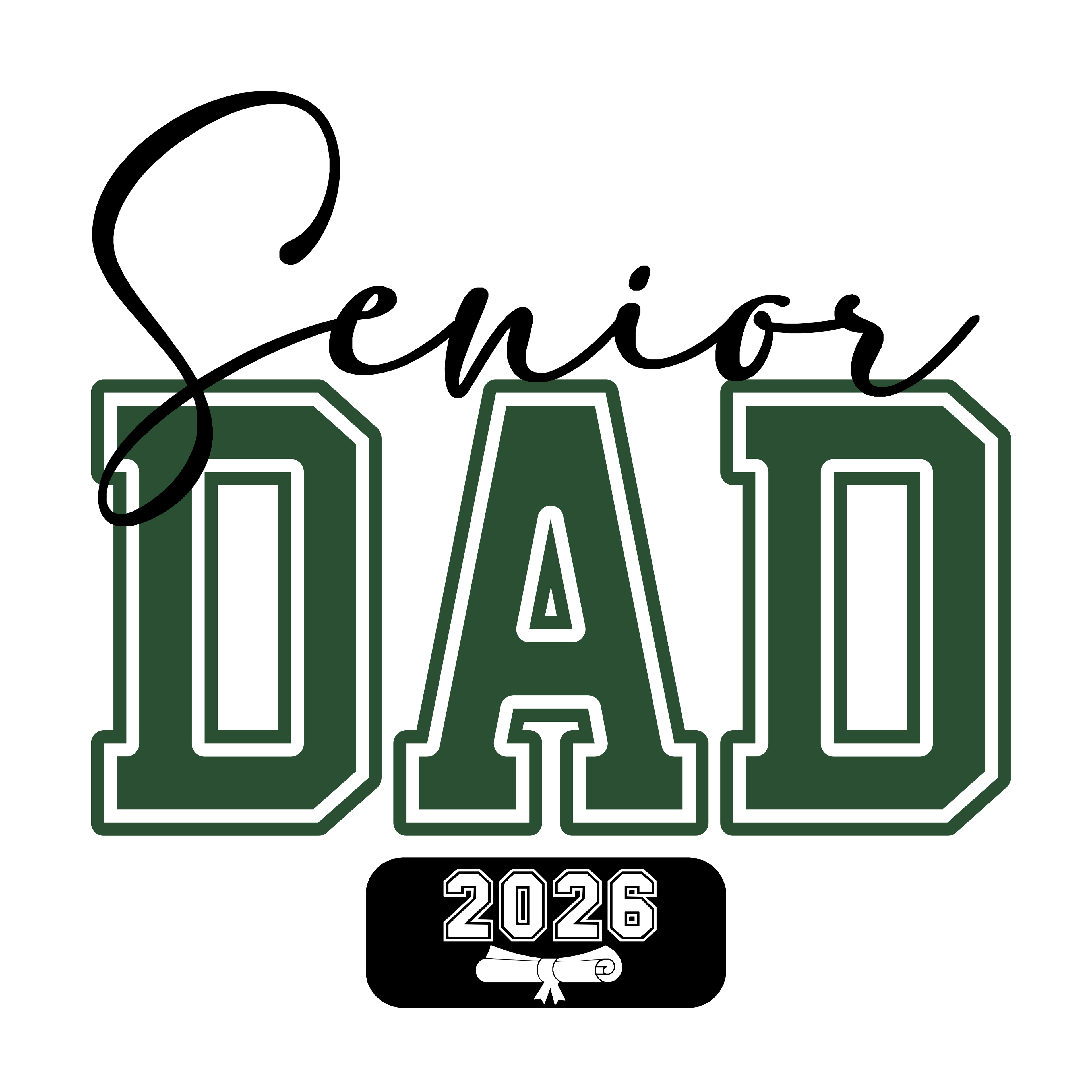 🎓 Senior 2026 Mom/Dad Bundle of 40 (Forest Green/Black)– SVG | PNG | JPG