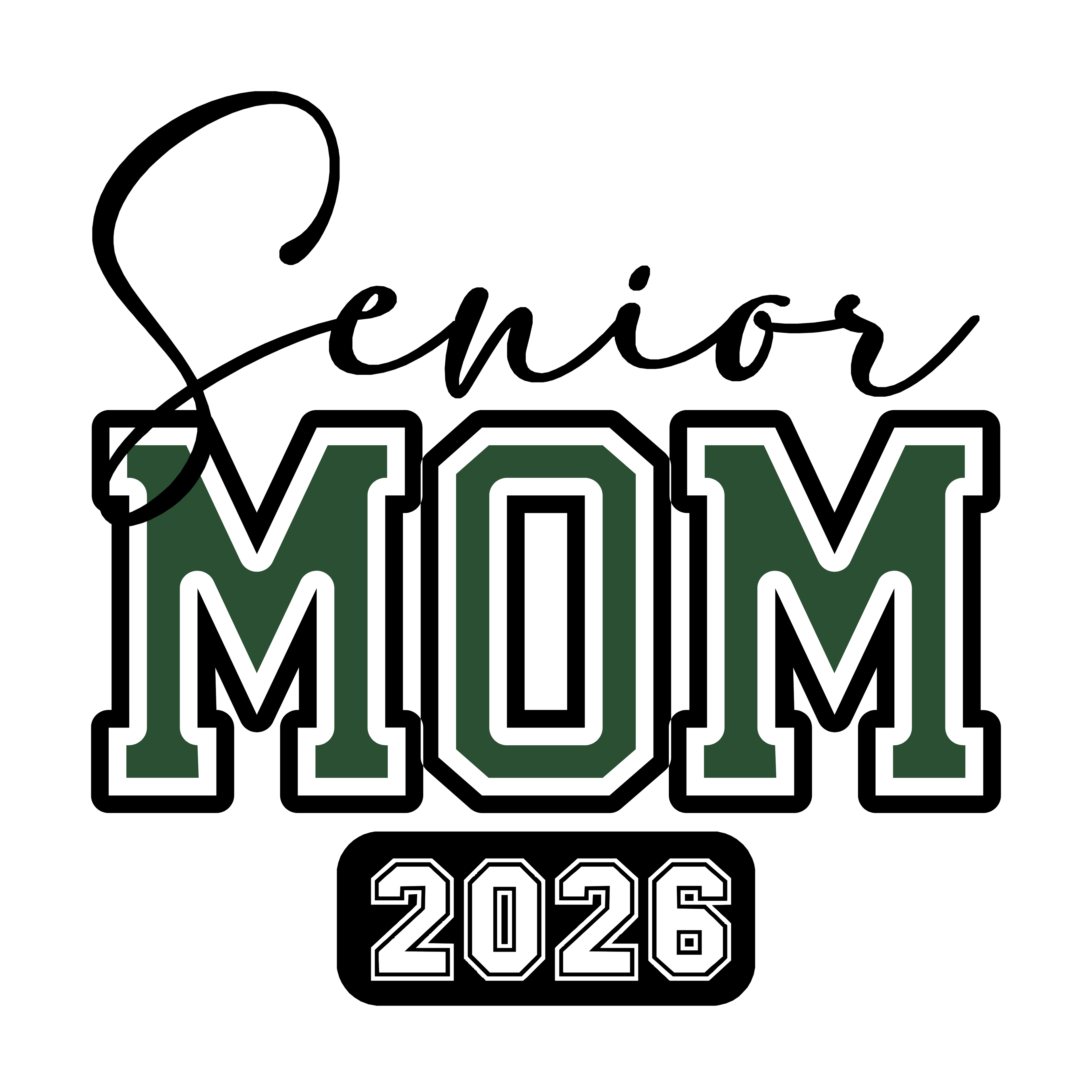 🎓 Senior 2026 Mom/Dad Bundle of 40 (Forest Green/Black)– SVG | PNG | JPG