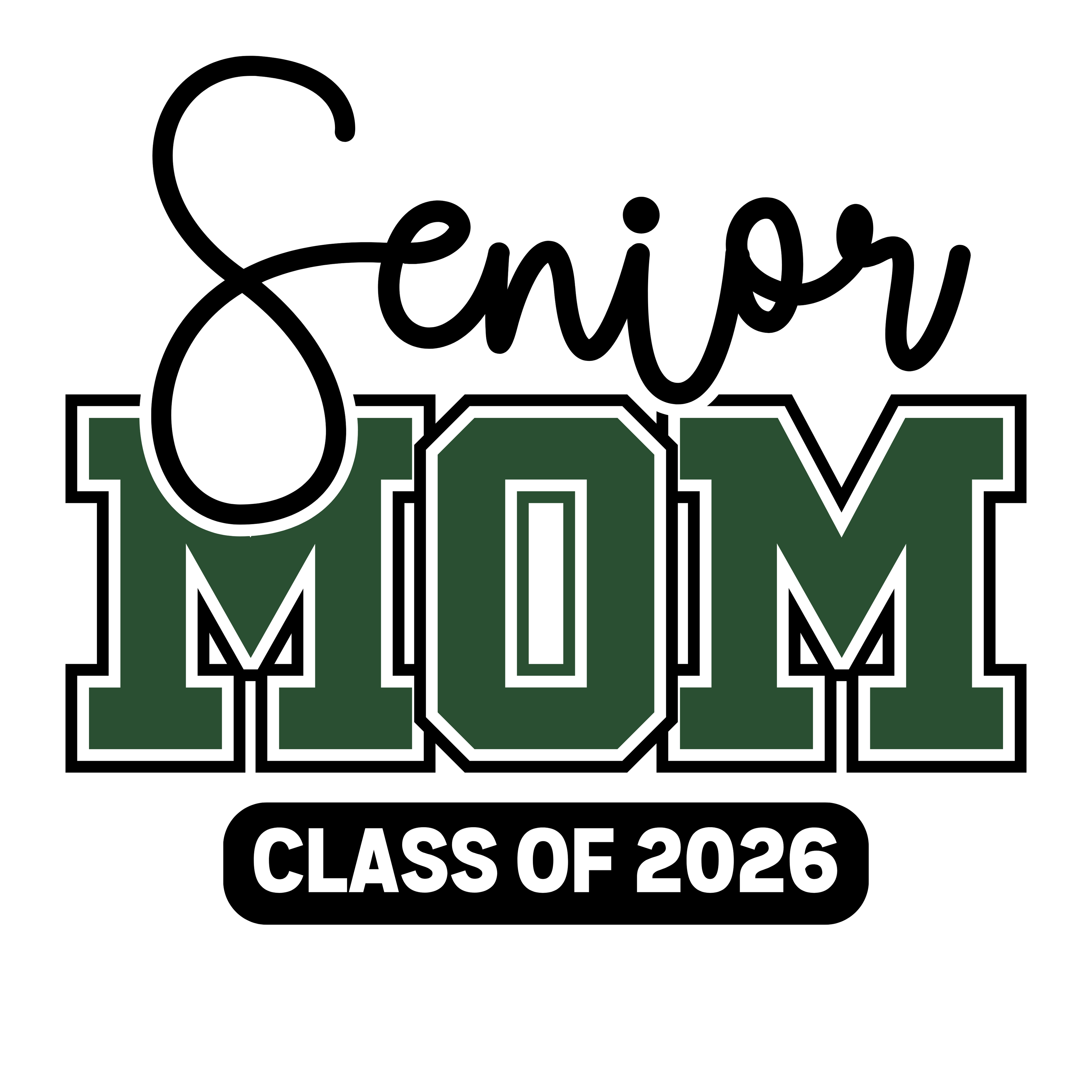 🎓 Senior 2026 Mom/Dad Bundle of 40 (Forest Green/Black)– SVG | PNG | JPG