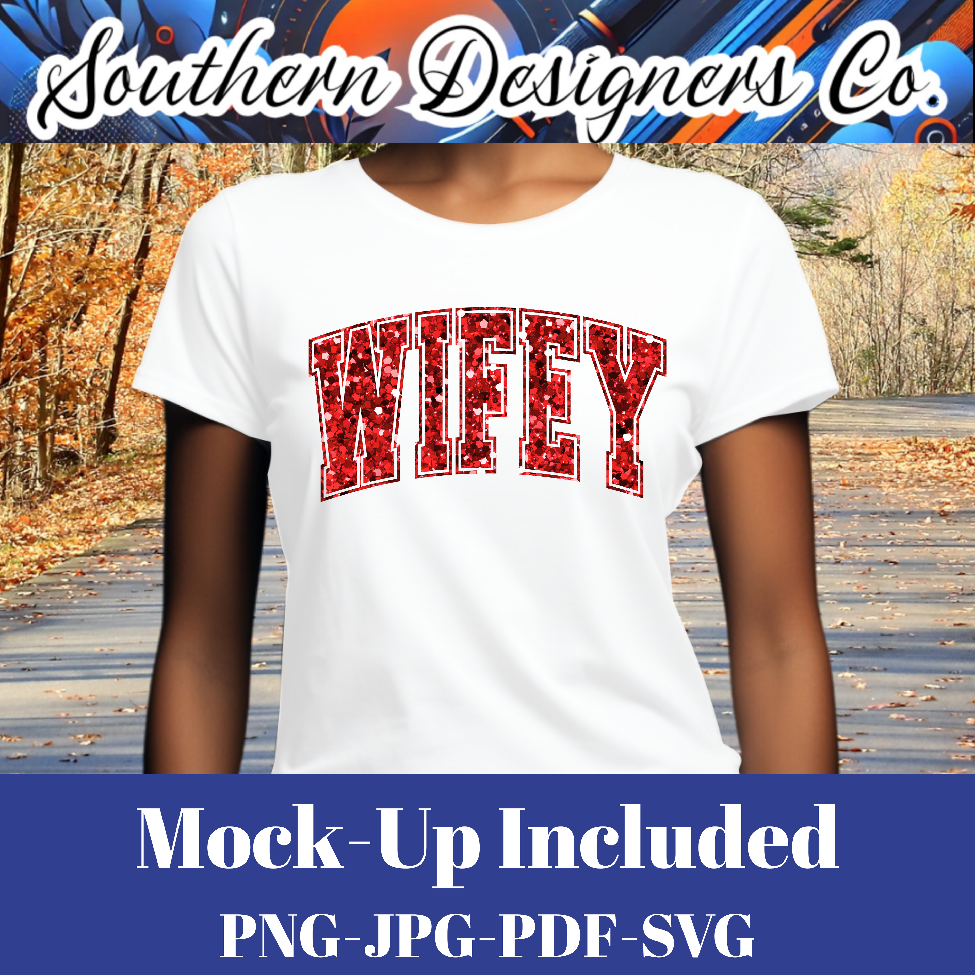Wifey Red Glitter SVG PNG JPG – Digital Download Graphic for Shirts, Mugs & Crafts