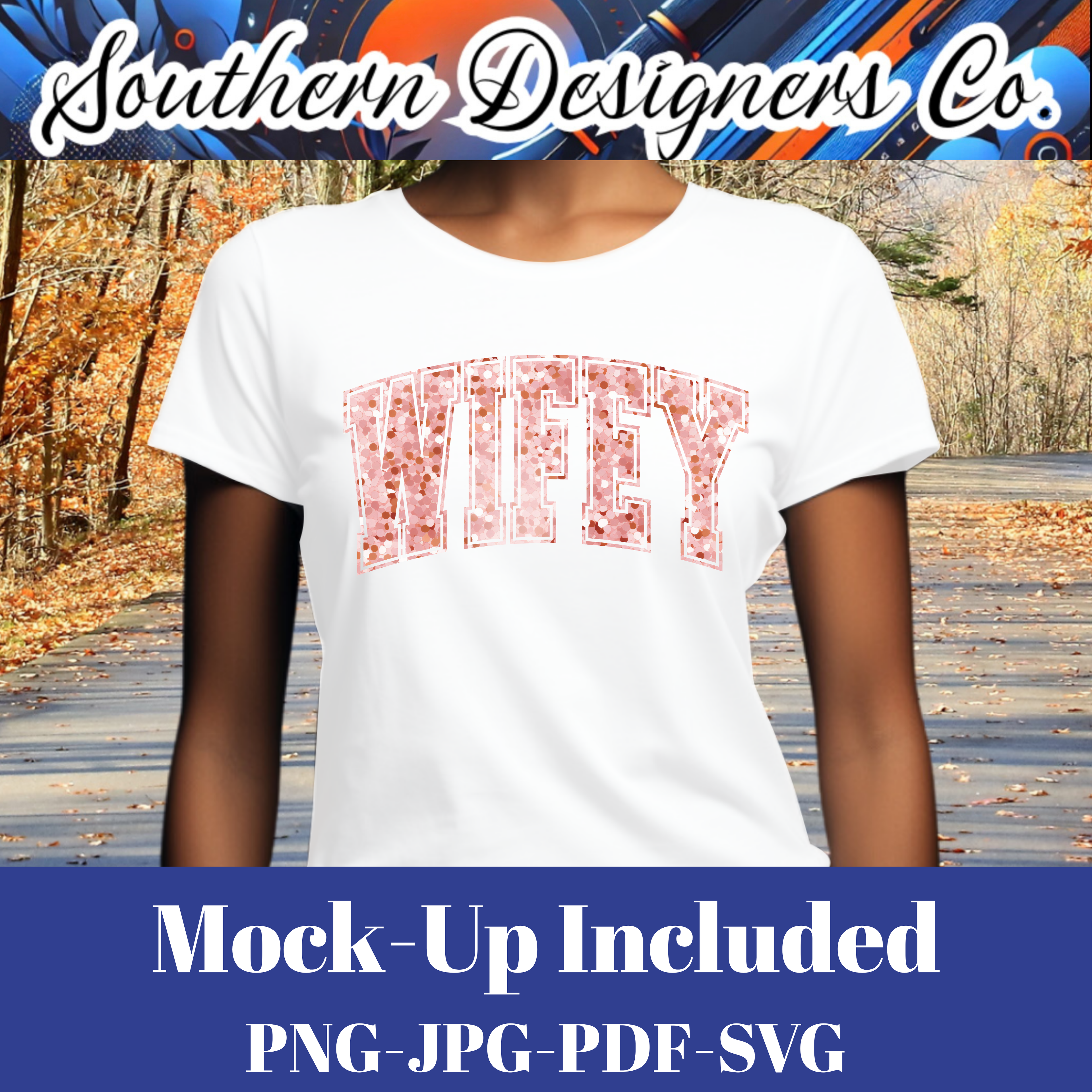 Wifey Rose Gold Glitter SVG PNG JPG – Digital Download Graphic for Shirts, Mugs & Crafts