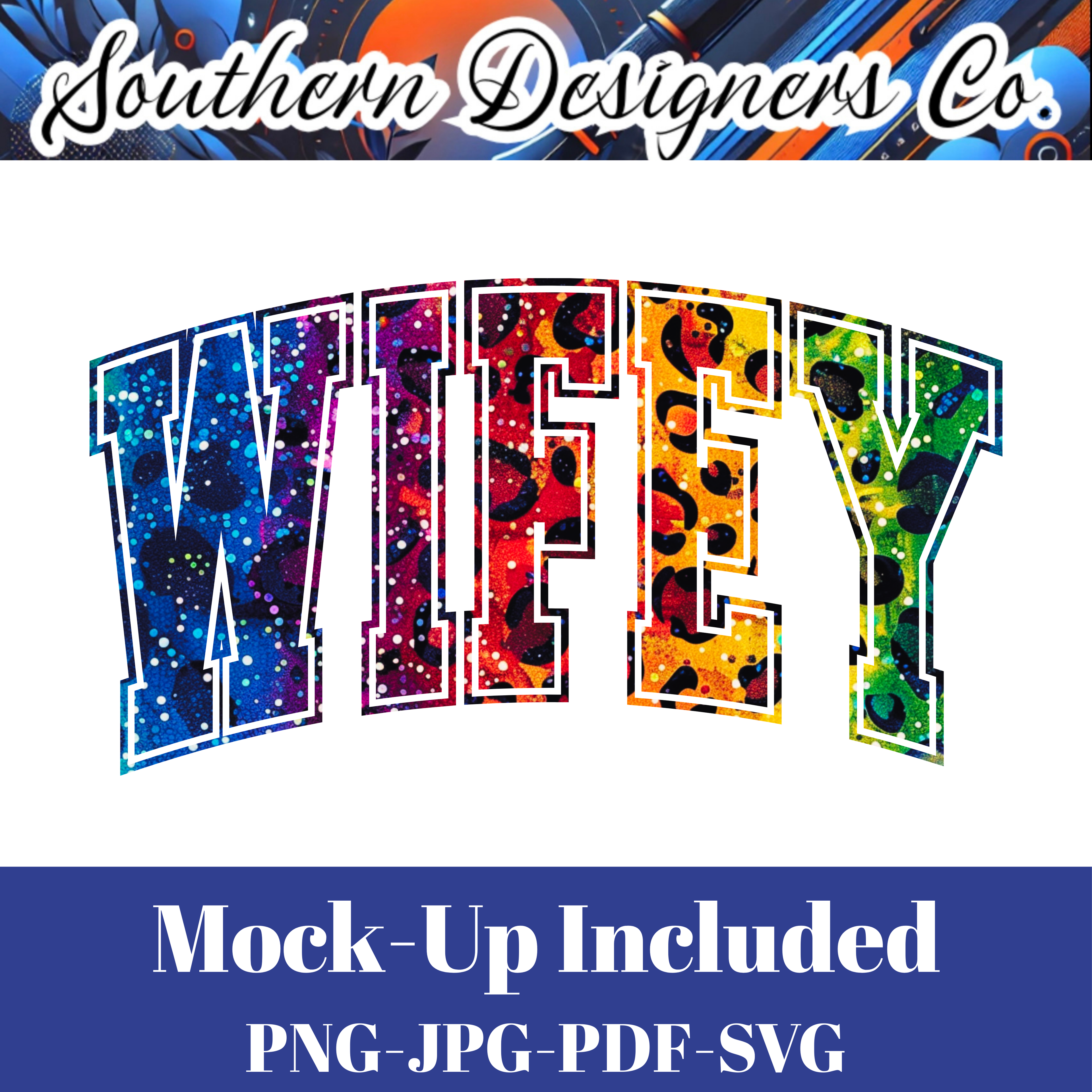 Wifey Rainbow Glitter SVG PNG JPG – Digital Download Graphic for Shirts, Mugs & Crafts