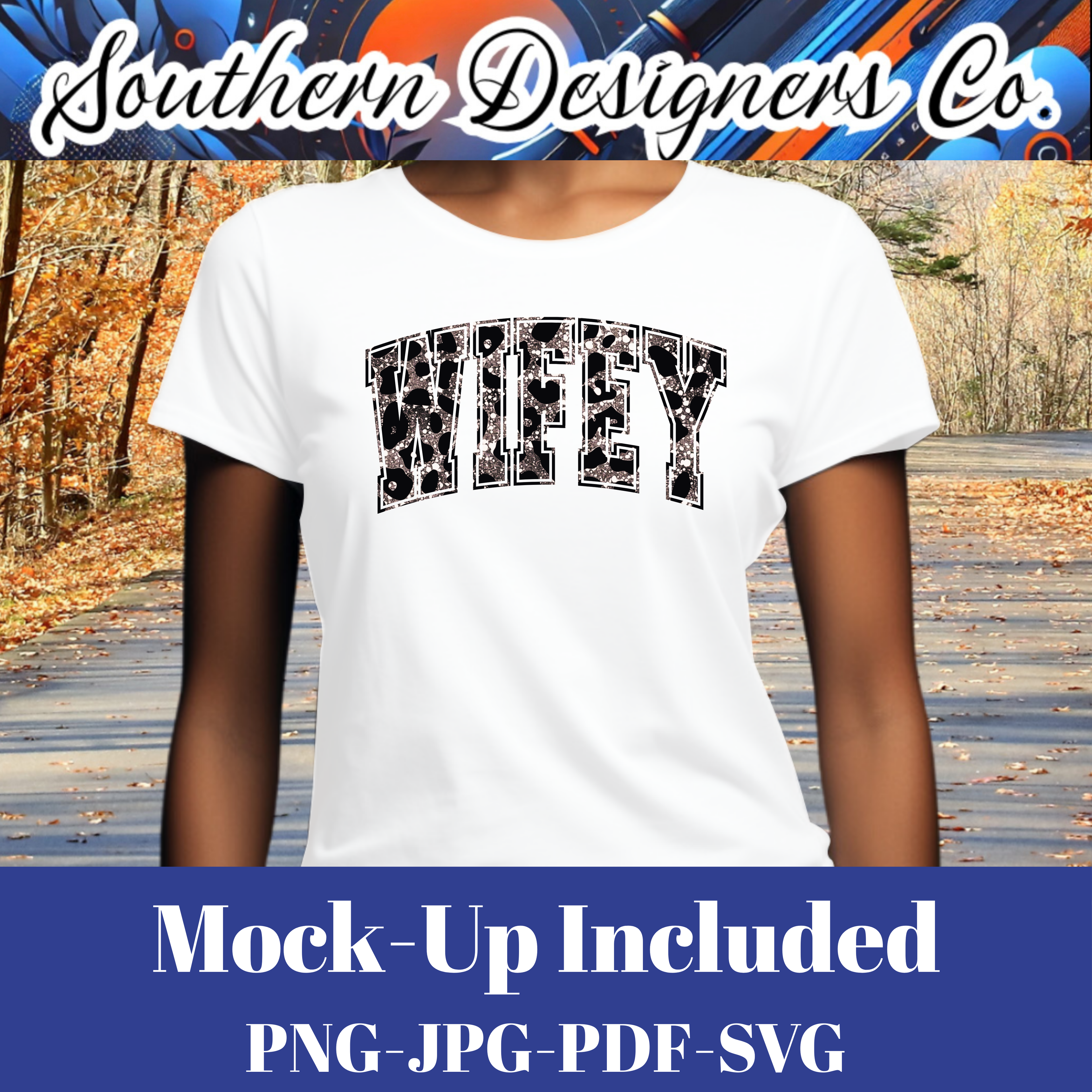 Wifey Silver Leopard Glitter SVG PNG JPG – Digital Download Graphic for Shirts, Mugs & Crafts
