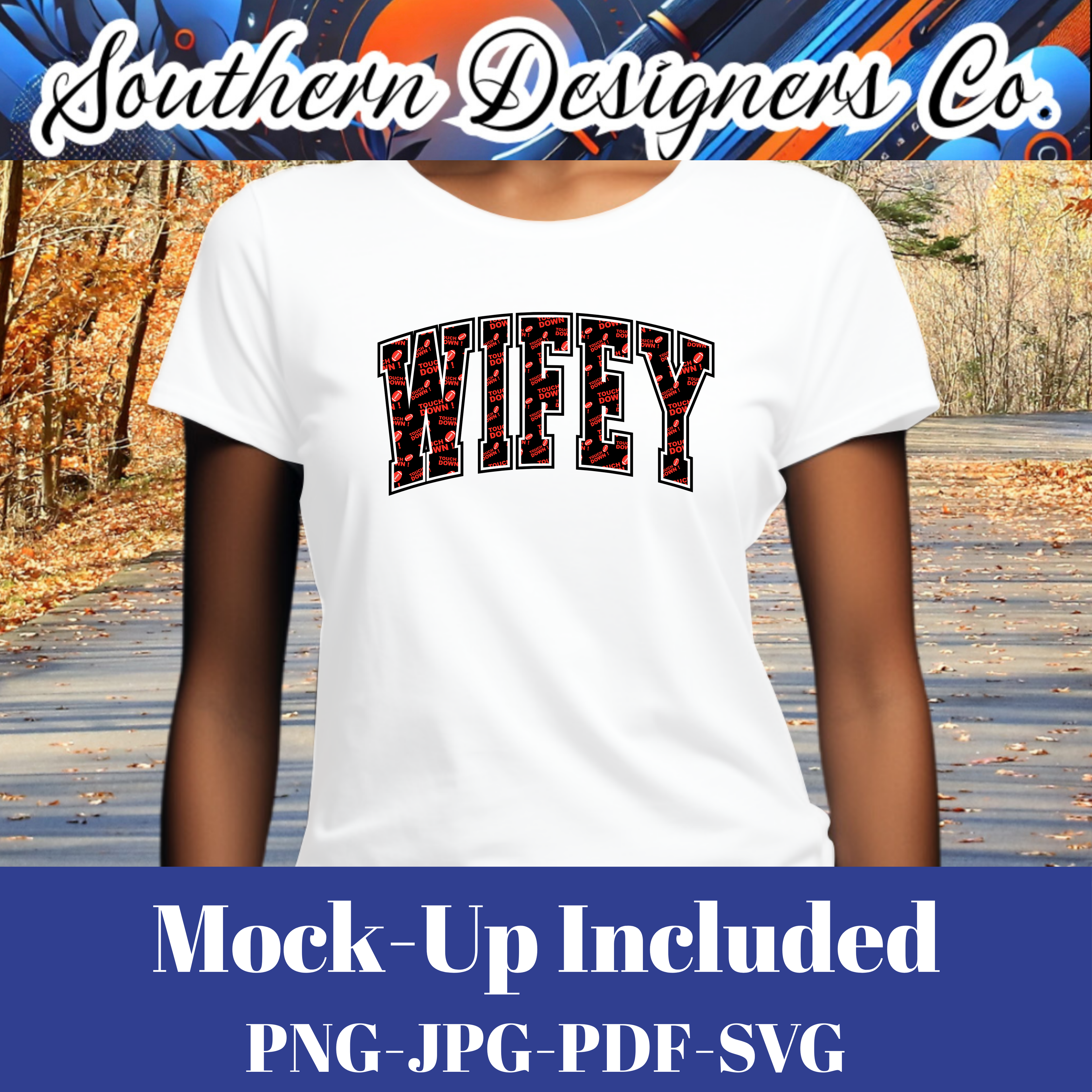 Wifey Red Touchdown SVG PNG JPG – Digital Download Graphic for Shirts, Mugs & Crafts