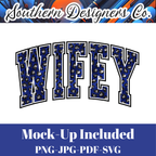 Wifey Blue Leopard  SVG PNG JPG – Digital Download Graphic for Shirts, Mugs & Crafts