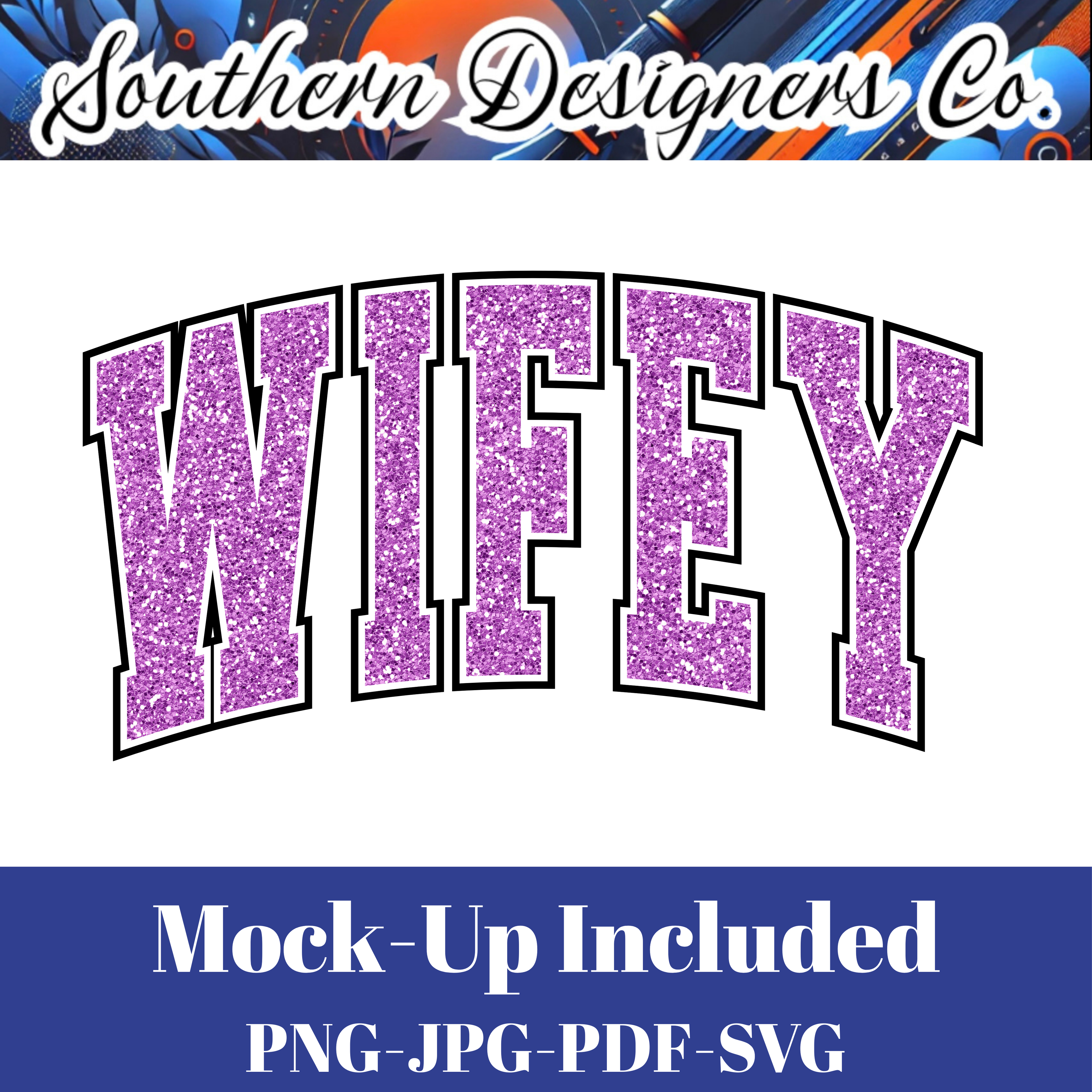 Wifey Purple Glitter SVG PNG JPG – Digital Download Graphic for Shirts, Mugs & Crafts
