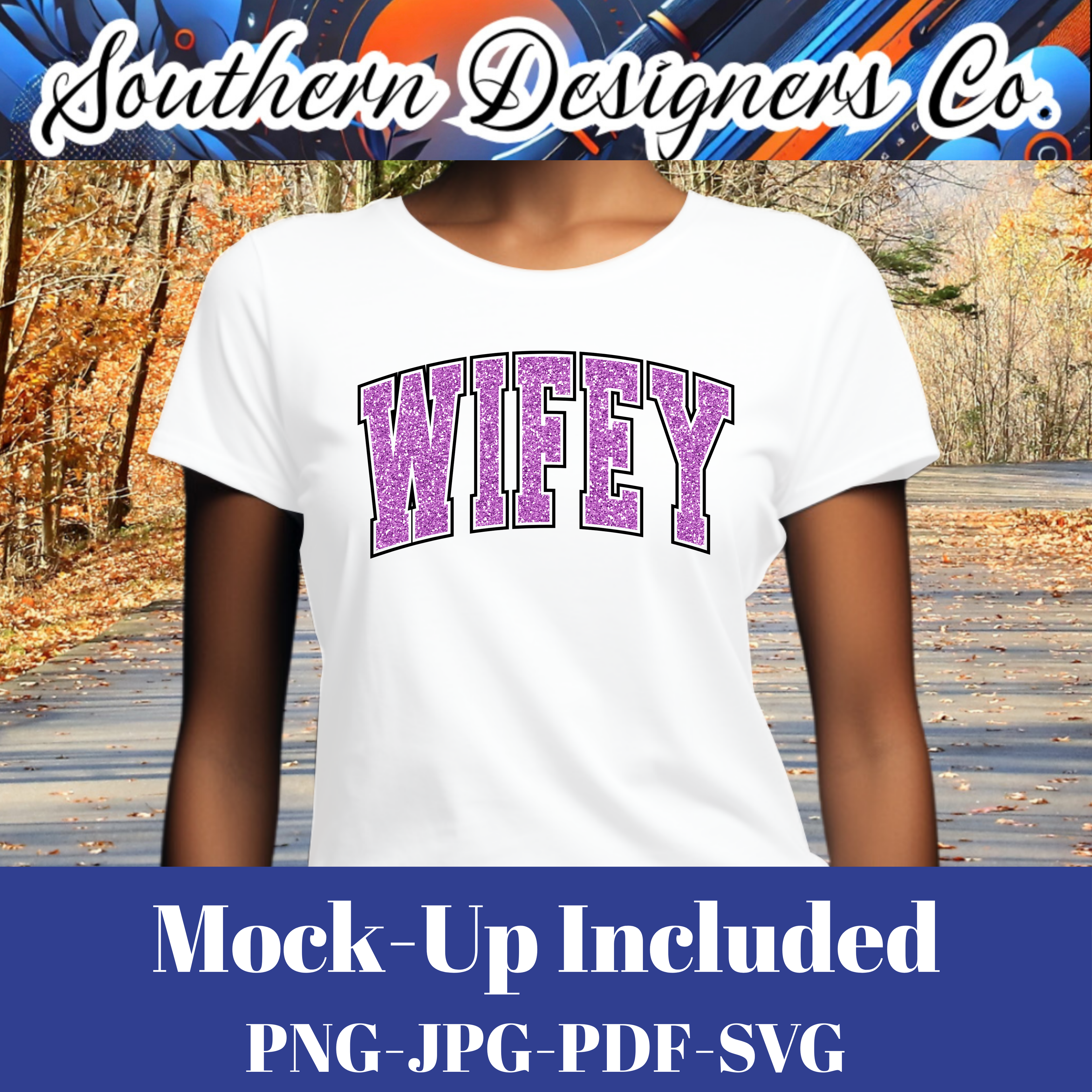 Wifey Purple Glitter SVG PNG JPG – Digital Download Graphic for Shirts, Mugs & Crafts
