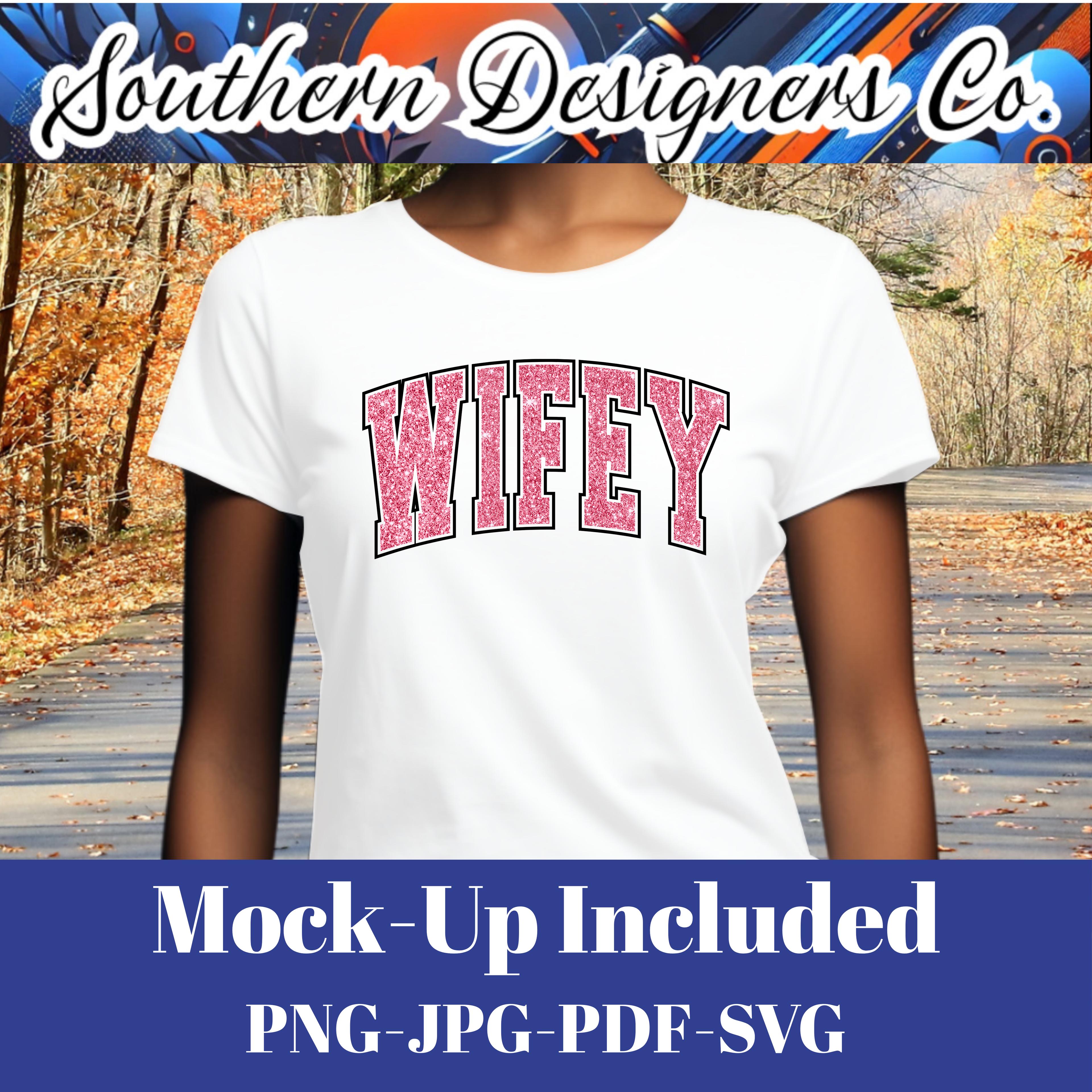 Wifey Dark Pink Glitter SVG PNG JPG – Digital Download Graphic for Shirts, Mugs & Crafts