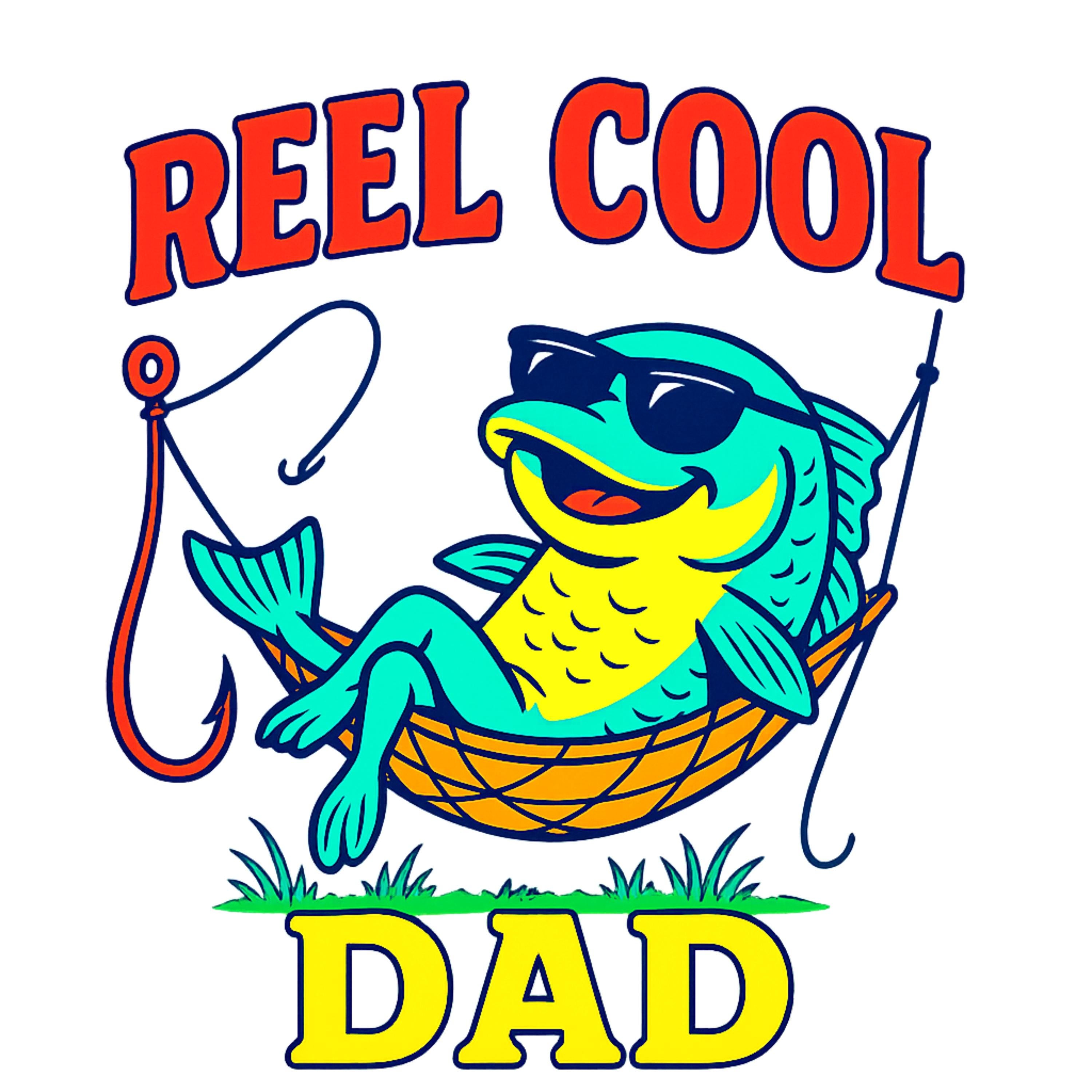 Reel Cool Dad PNG | Funny Fishing Dad Sublimation Design | Father’s Day Shirt Graphic | High-Res Digital Download for DIY Gifts